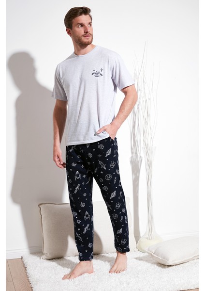 Pamuklu Regular Fit Kısa Kollu Pijama Takımı Erkek Pijama Takımı 6572011 fiyatları
