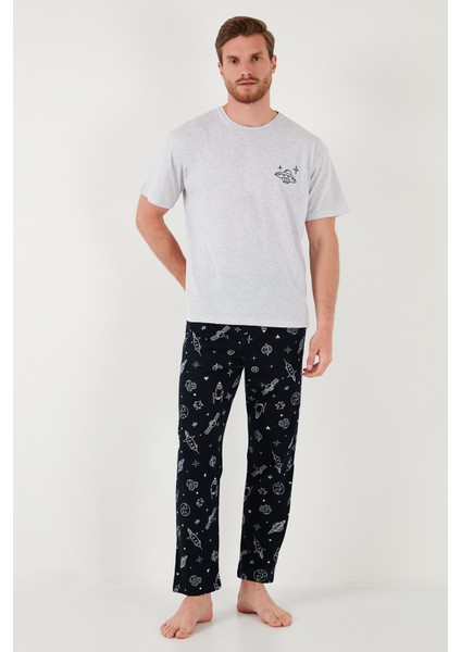 Pamuklu Regular Fit Kısa Kollu Pijama Takımı Erkek Pijama Takımı 6572011 modelleri