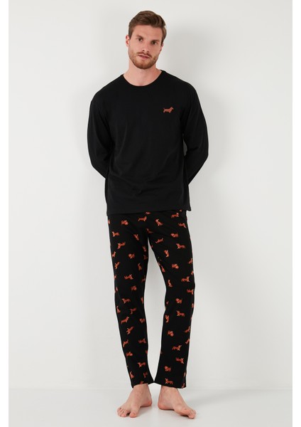 Pamuklu Regular Fit Uzun Kollu Pijama Takımı Erkek Pijama Takımı 6572013