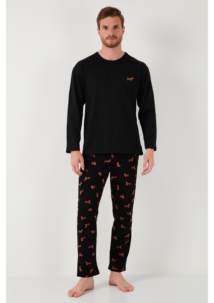 Pamuklu Regular Fit Uzun Kollu Pijama Takımı Erkek Pijama Takımı 6572013