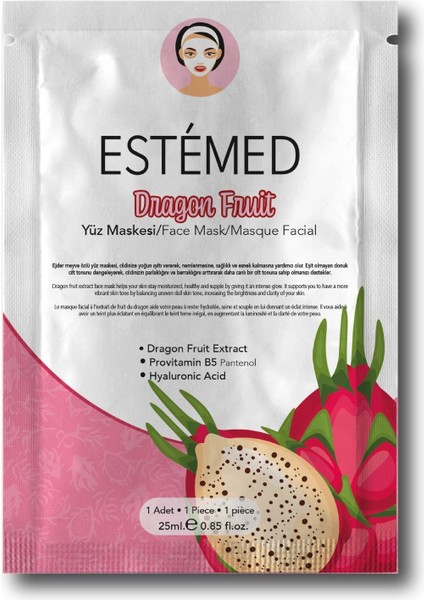 Ejderha Meyve Özlü Kağıt Maske-Dragon Fruit Extract Sheet Mask