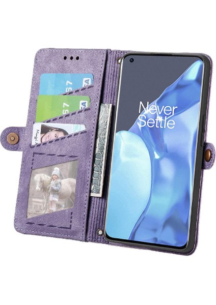 Oneplus 9 Pro Için Flip Case Cüzdan Darbeye Deri Kılıf Kapak Çevirin (Yurt Dışından)