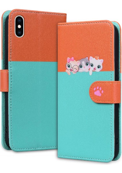 Iphone Xs / Xs Max Basit Iş Deri Kılıf Kapak Çevirin (Yurt Dışından)