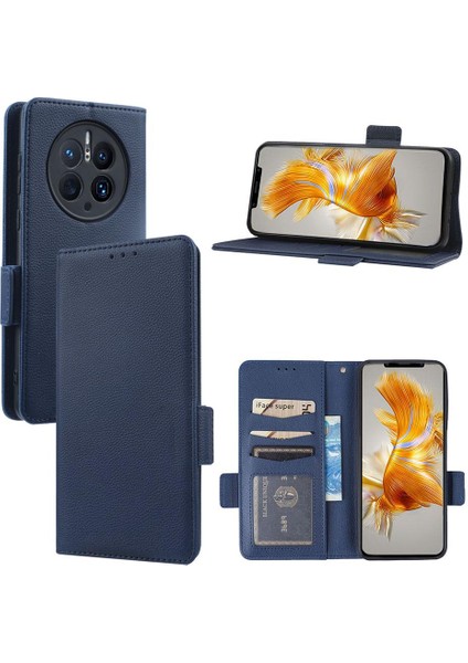 Huawei Mate 50 Pro Için Kılıf Pu Deri Kart Yuvaları Tutucu Yan Toka (Yurt Dışından)