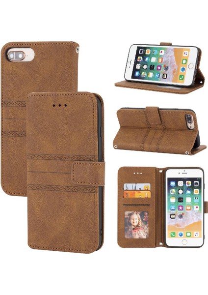 Iphone 8 Için Flip Case Artı Kickstand Darbeye Koruyucu Manyetik Kılıf (Yurt Dışından)