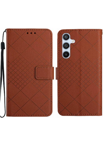 Samsung Galaxy A24 4g Için Flip Case Cüzdan Pu Deri El Kayışı Kartı ile (Yurt Dışından)