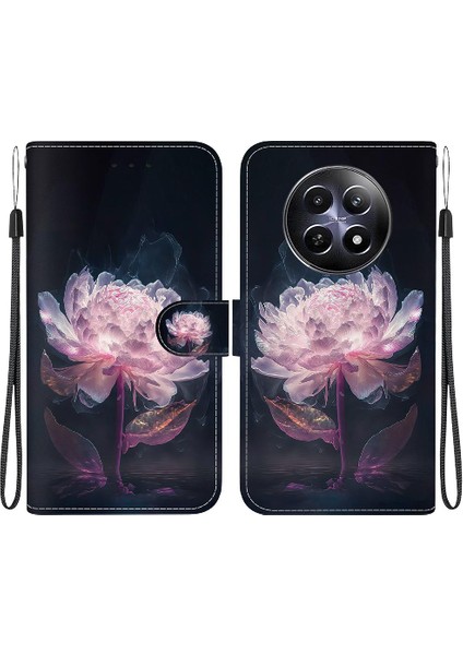 Realme 12 5g Pu Deri Manyetik Kapatma Cüzdan Kart Yuvaları Çiçek Için Kılıf (Yurt Dışından)