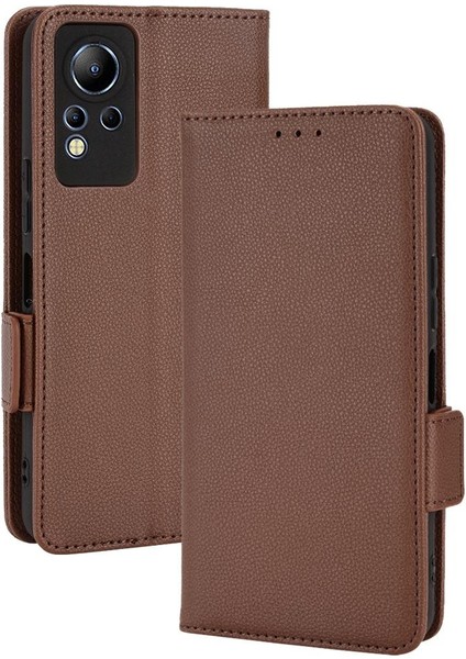 Infinix Not 12 Için Kılıf Cüzdan Pu Deri Manyetik Kart Yuvaları Tutucu Yan (Yurt Dışından)