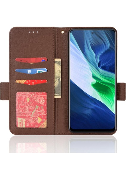 Infinix Not 10 Için Kılıf Manyetik Yan Toka Cüzdan Kart Yuvaları Tutucu Pu (Yurt Dışından)