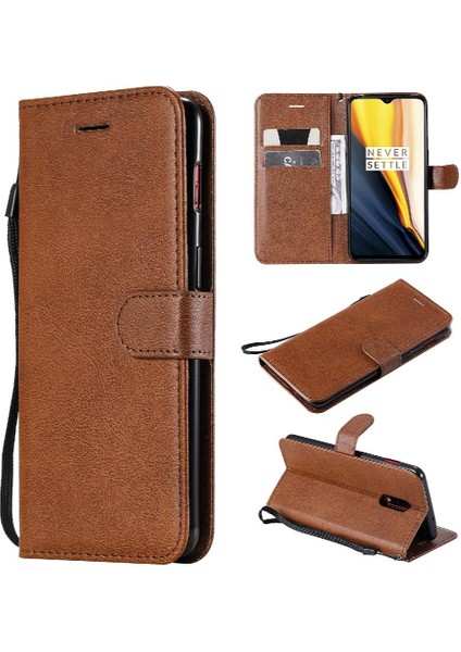 Kart Yuvası Klasik Düz Renk Yüksek Kalite ile Oneplus 7 Için Flip Case (Yurt Dışından)