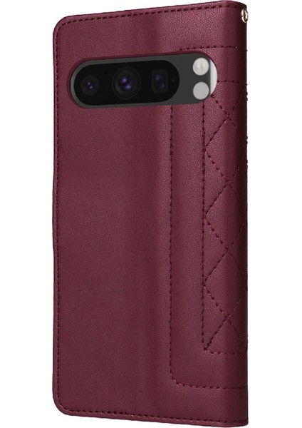 Google Piksel 8 Pro Flip Kapak Için Flip Case Basit Iş Cüzdan Deri (Yurt Dışından)