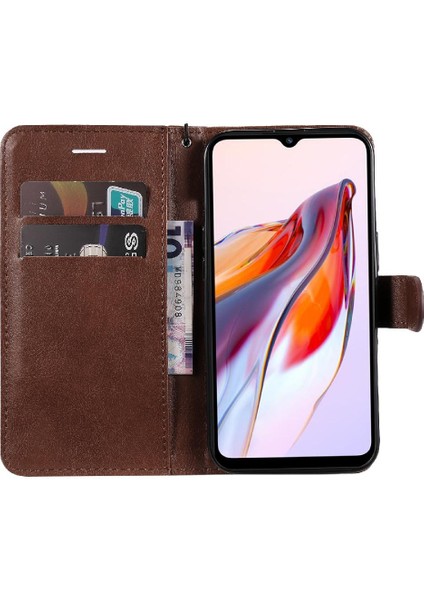 Kart Yuvası Iş ile Xiaomi Redmi 12C Klasik Düz Renk Için Flip Case (Yurt Dışından)