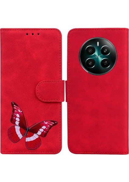 Realme 12 Artı Kart Yuvaları Için Kılıf Cüzdan Flip Folio Kapak Renk Baskılı (Yurt Dışından)