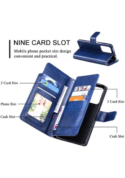 Xiaomi 11T/11T Pro Cüzdan Pu Deri Manyetik Kickstand 9 Kart (Yurt Dışından)