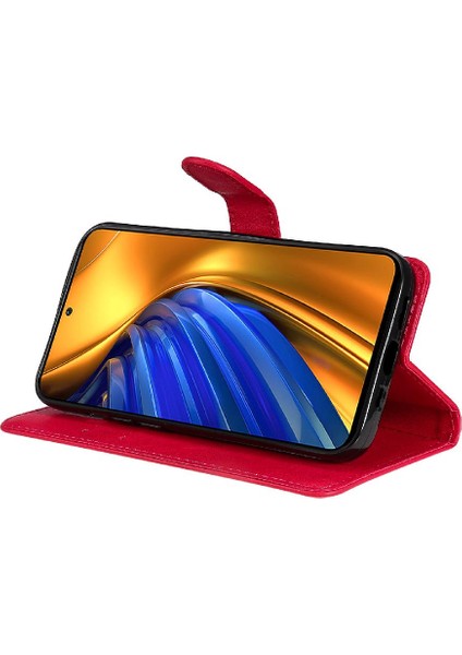 Mays Shop Xiaomi Redmi K40S Klasik Düz Renk Için Flip Case Yüksek Kalite Deri (Yurt Dışından)