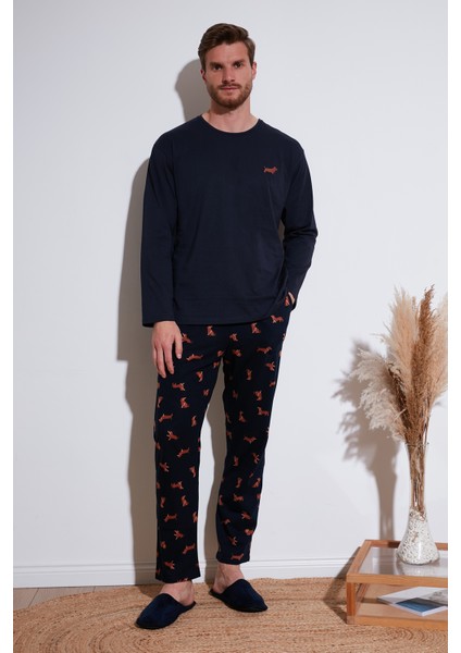 Pamuklu Regular Fit Uzun Kollu Pijama Takımı Erkek Pijama Takımı 6572013
