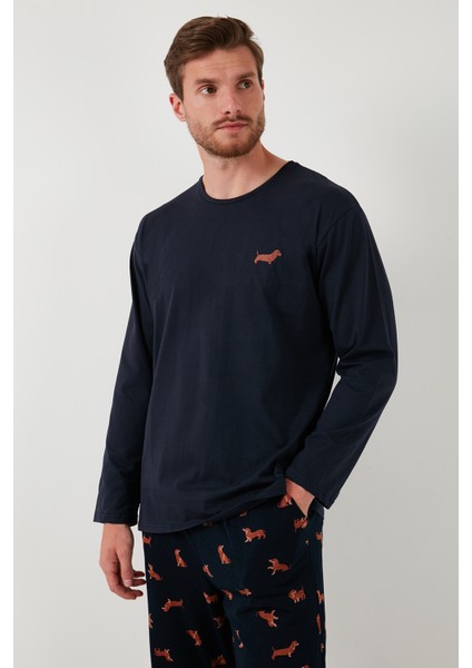 Pamuklu Regular Fit Uzun Kollu Pijama Takımı Erkek Pijama Takımı 6572013 fırsatları