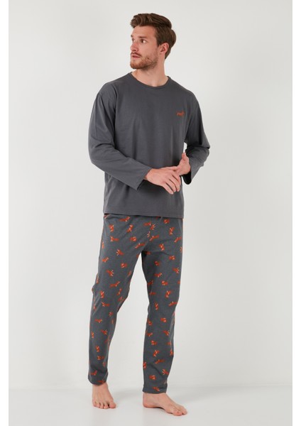 Pamuklu Regular Fit Uzun Kollu Pijama Takımı Erkek Pijama Takımı 6572013 modelleri