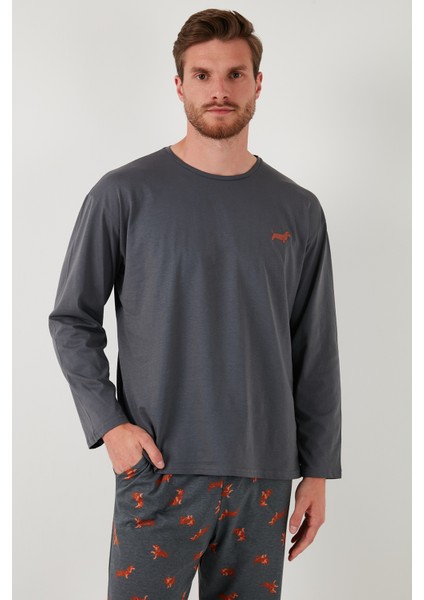 Pamuklu Regular Fit Uzun Kollu Pijama Takımı Erkek Pijama Takımı 6572013 fırsatları