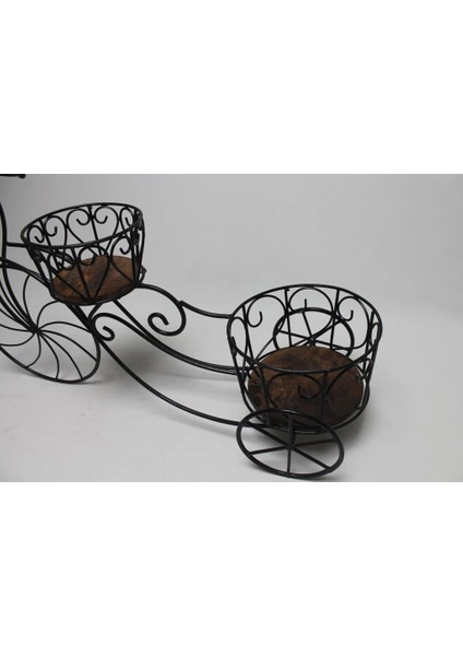 Eskitme Ahşap Ferforje Bisiklet Çiçeklik 81X23X45 Cm.