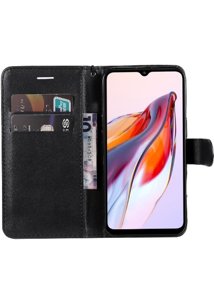 Kart Yuvası Iş ile Xiaomi Redmi 12C Klasik Düz Renk Için Flip Case (Yurt Dışından)