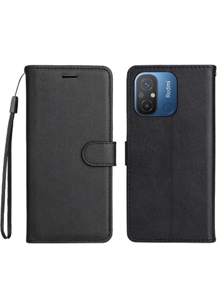 Kart Yuvası Iş ile Xiaomi Redmi 12C Klasik Düz Renk Için Flip Case (Yurt Dışından)