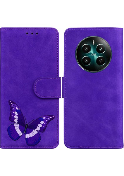 Realme 12 Artı Kart Yuvaları Için Kılıf Cüzdan Flip Folio Kapak Renk Baskılı (Yurt Dışından)
