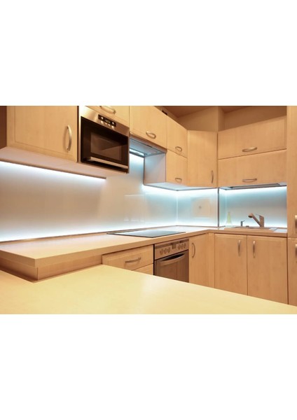 12V Yüksek Parlaklık 4040 Şerit LED Tak Çalıştır Hazır Set, 3 Metre Beyaz, Dali Dimmer Aç-Kapa Anahtar ve Adaptör Dahil, Gizli Aydınlatma, Mutfak, Tezgah, Dolap İçi ve Ayna İçin