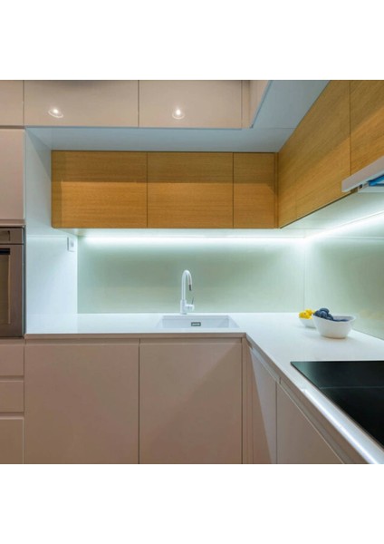 12V Yüksek Parlaklık 4040 Şerit LED Tak Çalıştır Hazır Set, 3 Metre Beyaz, Dali Dimmer Aç-Kapa Anahtar ve Adaptör Dahil, Gizli Aydınlatma, Mutfak, Tezgah, Dolap İçi ve Ayna İçin