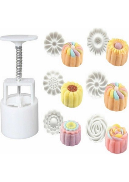 Basmalı Kurabiye Kalıbı Çiçek Şekilli Kurabiye Makinesi 7 Parça fiyatları