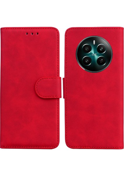Realme 12 Artı Premium Pu Deri Manyetik Kart Yuvası Standı Için Flip Case (Yurt Dışından)