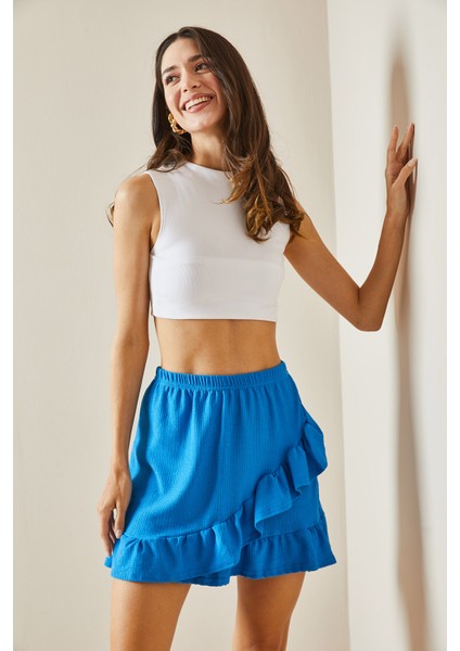 Bebe Mavisi Dokulu Mini Etek 5YXK7-48559-55 indirimleri