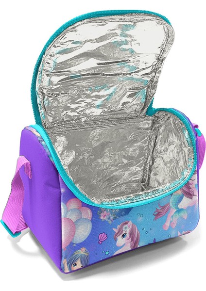 Kids Mor Pembe Unicorn Deniz Kızı Desenli Thermo Beslenme Çantası 11890 fırsatları
