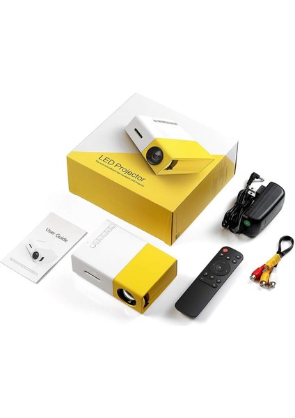 Taşınabilir Mini Projeksiyon Cihazı - HDMI Uyumlu - USB Uyumlu - Kablo ile Telefon Bağlantısı fırsatları