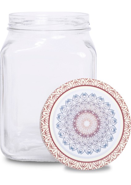 1600 ml Kavanoz 15'li Krem Çini Kapaklı