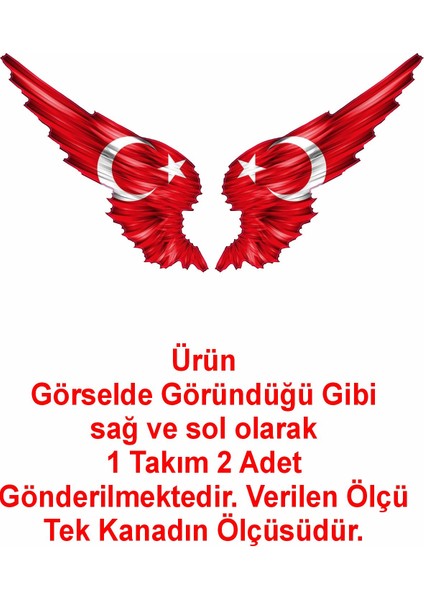 Kanatlı Türk Bayrağı Sticker