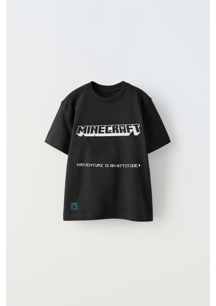 Erkek Çocuk Minecraft Baskılı Pamuk Tişört