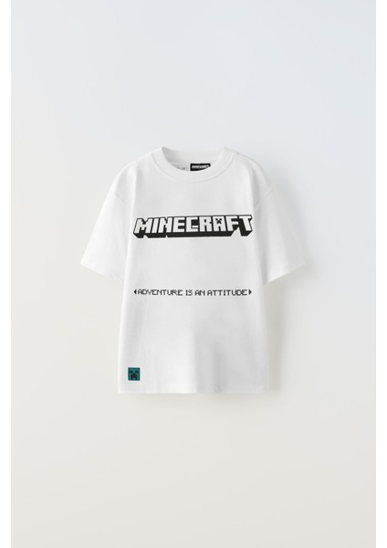 Erkek Çocuk Minecraft Baskılı Pamuk Tişört