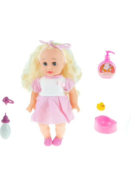 Oyuncak Bebek Roza Altını Islatan Konuşan Bebek 35 cm