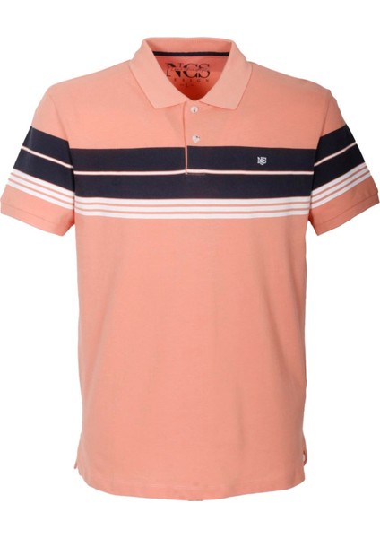 Erkek Polo Yaka Tişört %100 Pamuk Slim Fit Ribanalı Kol Çizgili T-Shirt Ncs Jeans 1167