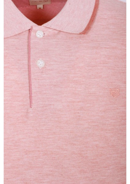 Erkek Polo Yaka Tişört Nar Çiçeği %100 Pamuk Slim Fit Ribanalı 1245 fırsatları
