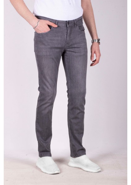 Erkek Kot Pantolon Regular Fit Grey Düz Paça 5 Cepli Jean Ncs Jeans 576 6076