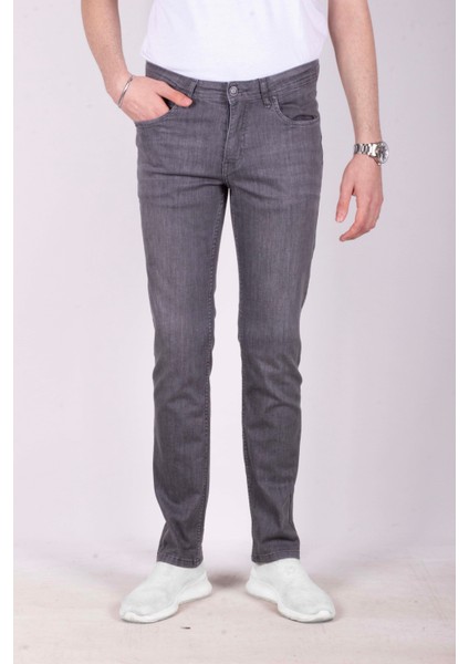 Erkek Kot Pantolon Regular Fit Grey Düz Paça 5 Cepli Jean Ncs Jeans 576 6076