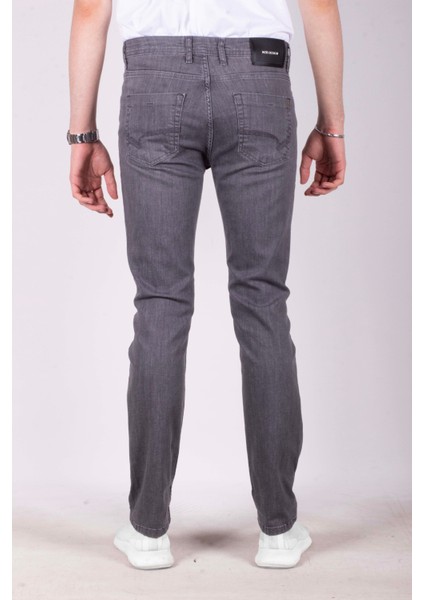 Erkek Kot Pantolon Regular Fit Grey Düz Paça 5 Cepli Jean Ncs Jeans 576 6076