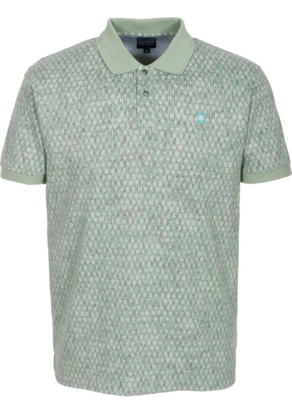 Erkek Polo Yaka Tişört Çağla Slim Fit Ribanalı Kol Pamuklu Baskılı T-Shirt Ncs Jeans 1253