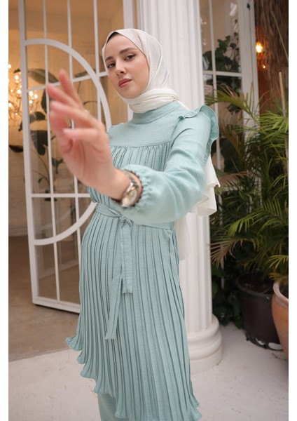 Mint Piliseli Tunik Pantolon Takım fırsatları
