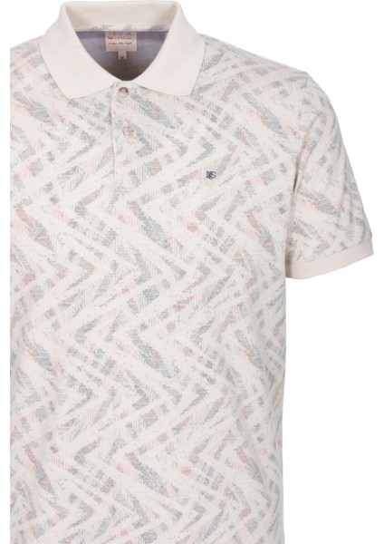 Erkek Polo Yaka Tişört Bej Slim Fit Ribanalı Kol Pamuklu Baskılı T-Shirt Ncs Jeans 1254 fiyatları