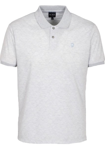 Erkek Polo Yaka Tişört Mavi Dokulu %100 Pamuk Slim Fit Ribanalı Kol T-Shirt Ncs Jeans 1250