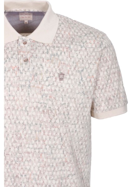 Erkek Polo Yaka Tişört Bej Slim Fit Ribanalı Kol Pamuklu Baskılı T-Shirt Ncs Jeans 1253 fiyatları