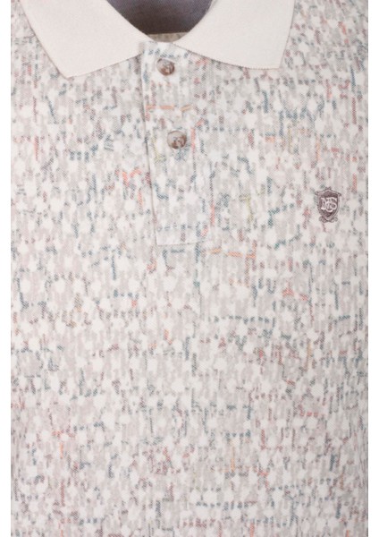 Erkek Polo Yaka Tişört Bej Slim Fit Ribanalı Kol Pamuklu Baskılı T-Shirt Ncs Jeans 1253 fırsatları